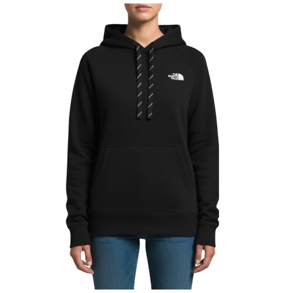 THE NORTH FACE Women SOFT FLEECE Black EVOLUTION HOODIE Sweatshirt/Top Sz L